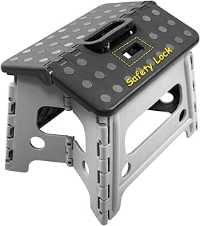 Child Step Stool for Kids and Toddlers Bathroom Sink – Foldable Safety Lock to Stable（ Grey ）