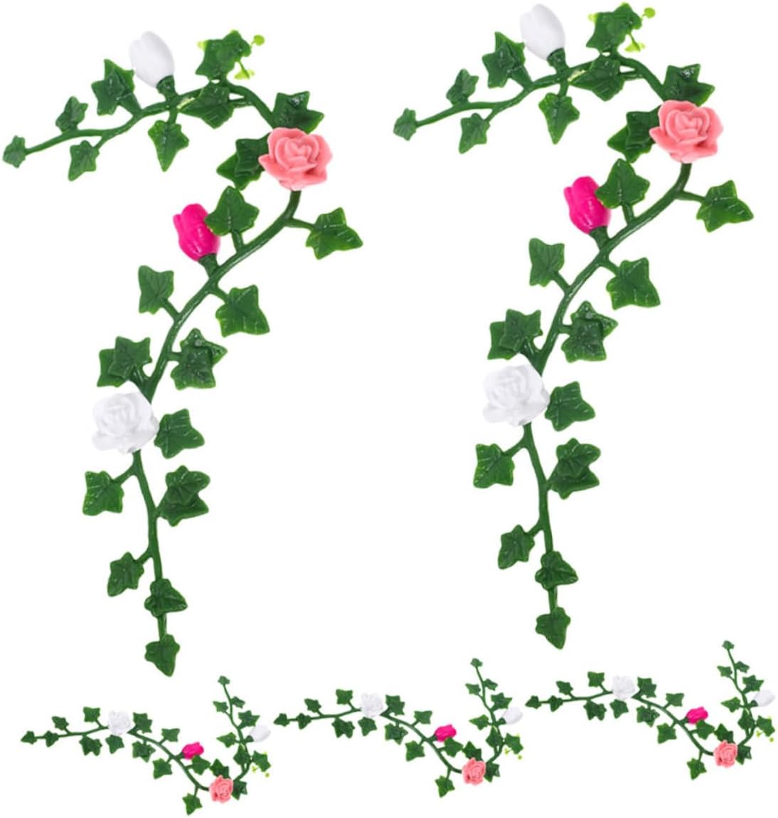 BESPORTBLE 5pcs Artificial Flower Vine Miniature Dollhouse Accessories Realistic Faux Floral Decor for Mini Garden Scenes for DIY Landscaping and Desk Decoration