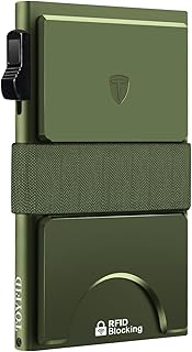 Minimalist Wallet for Men,Slim Wallet for Men,Card Holder Metal Wallet,Pop Up Wallet for Men, Aluminum Card Holder, Quick Access to Cards, Rfid Blocking Protection,12+ Credit Cards (Green)