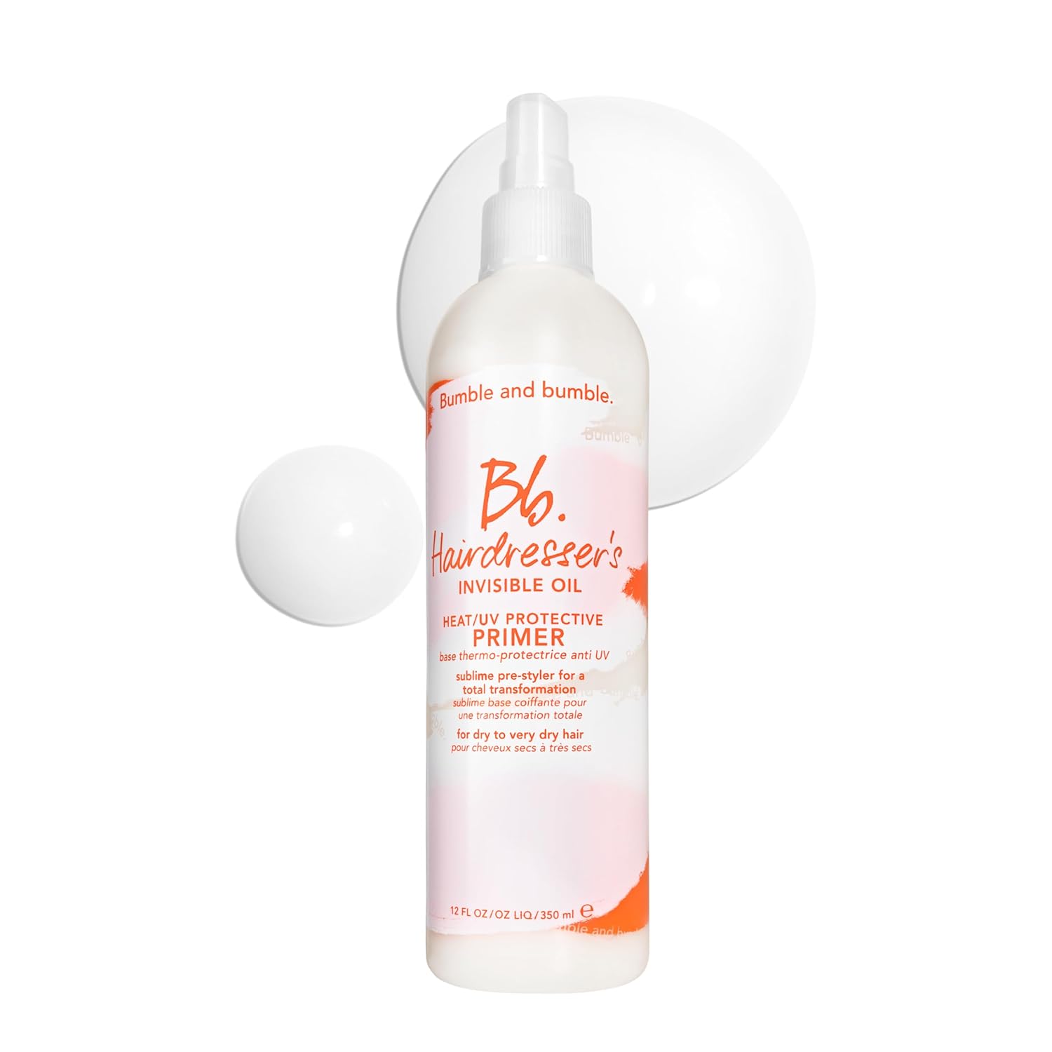 Bumble and bumble. Hairdresser's Invisible Oil Heat/UV Protection Leave-In Conditioner Hair Primer | Hydrating, Anti Frizz, Color Safe | All Hair Types and Textures | With Argan + Coconut Oil