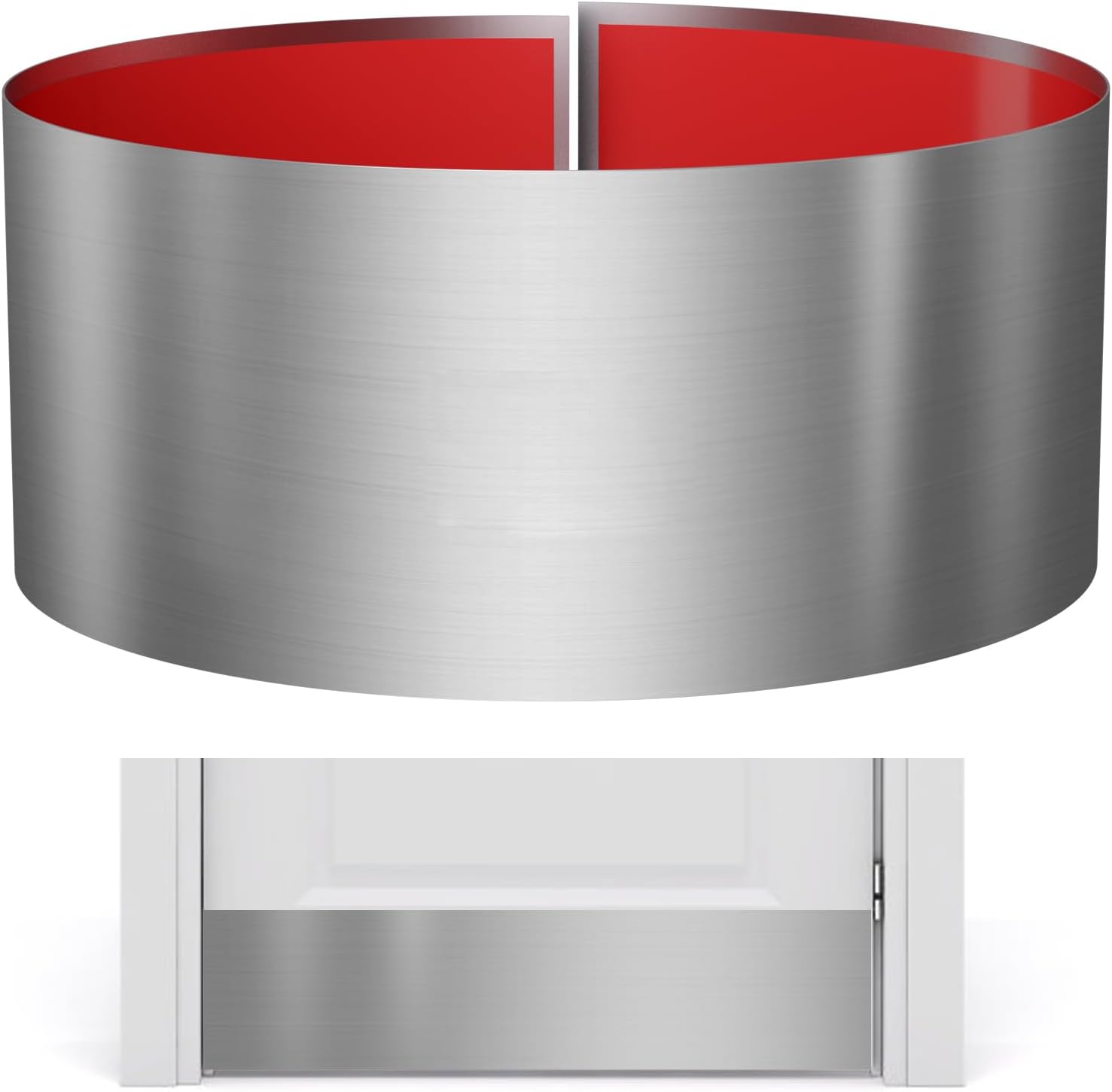 Stainless Steel Door Kick Plate, 8" x 34" Door Push Plate, Self Adhesive Kickplate for 36" Doors Interior or Exterior (Brushed Nickel)