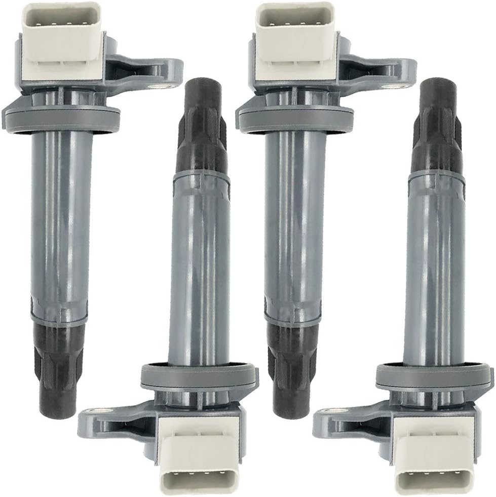 Set of 4 Ignition Coil Pack Compatible With Daihatsu Copen Extol Materia Sirion Terios Toyota Passo Sette Rush bB II 1.3 1.5 2000- Replaces OEM 19070-B1020 19070-B1011 DG2076 ICC-1502 (4)