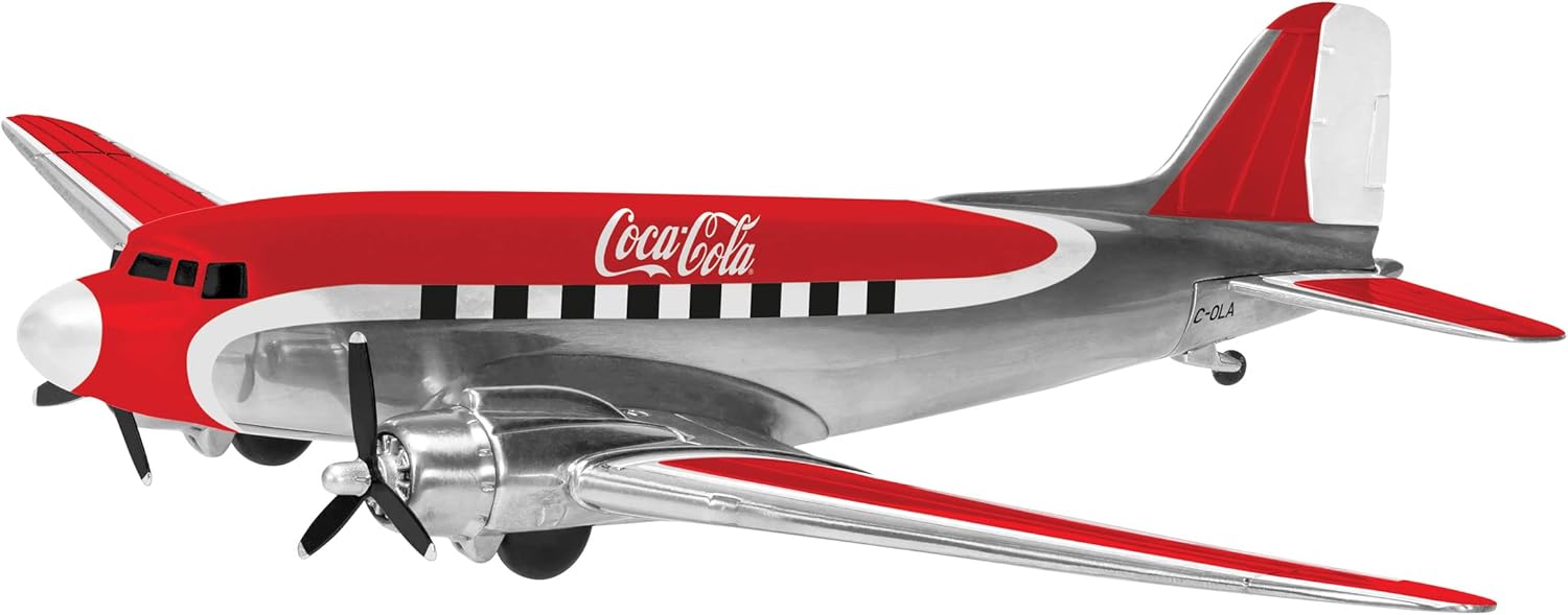 Corgi CC30016 Coca Cola DC-3 Model Airplane - Diecast Planes & Aircraft Models for Ages 14+, Die Cast Plane, Toy Airplanes - Gift for Young Aviation Fans, Birthday Gifts for Him