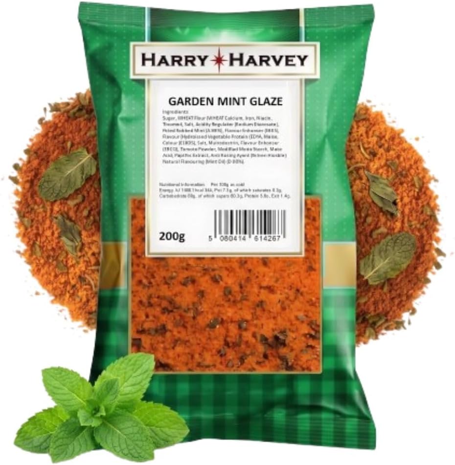 Harry Harvey Garden Mint Meat Glaze 200g – Gourmet BBQ Marinade & Rub for Lamb, Beef, Pork, Chicken & Fish | Butcher's Seasoning Spice Mix | Made in the UK