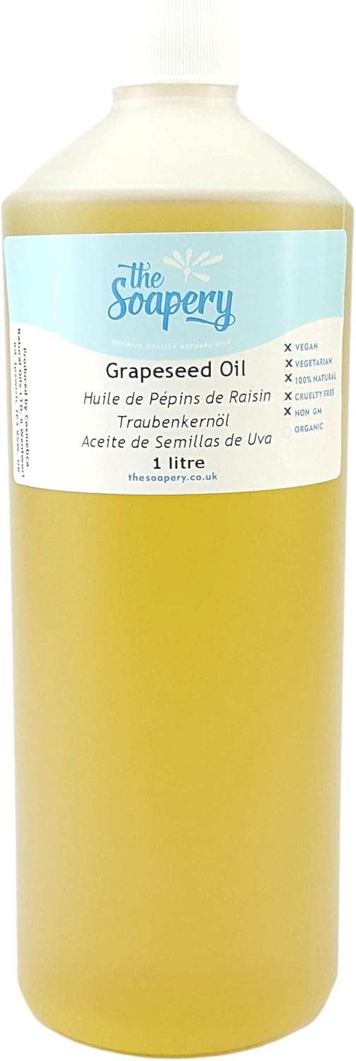 Grapeseed Oil 1 Litre - Cosmetic Grade - Also a Carrier Oil for Massage and Aromatherapy