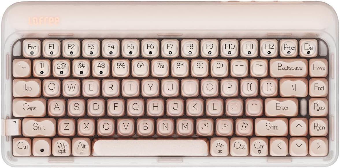 LOFREE DOT Foundation Mechanical Keyboard, 75% Rechargeable Hot-swappable Keyboards with 3 Types Connection for Windows, Mac OS/Pink GATERON Baby Racoon Switches