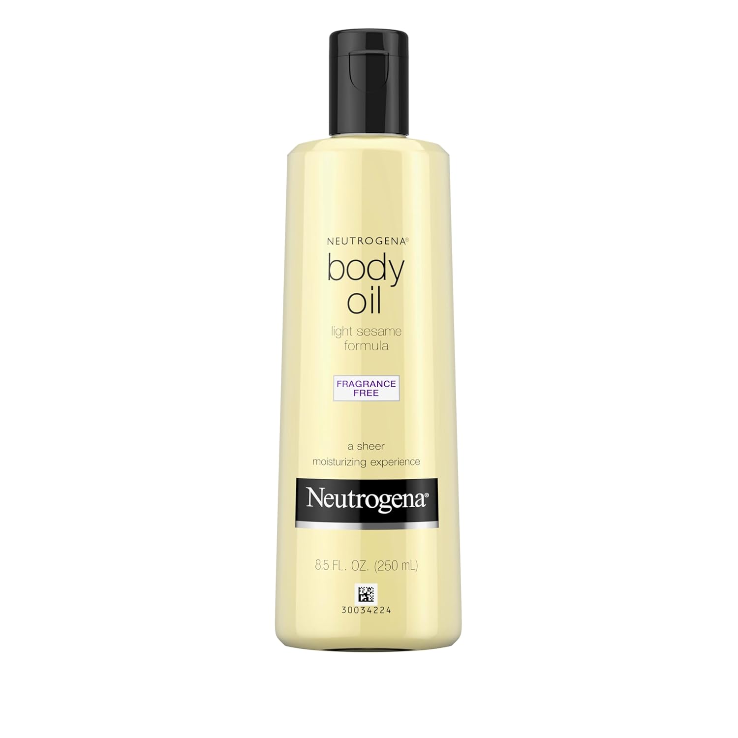 Neutrogena Body Oil Light Sesame Formula, 8.5 fl oz, Fragrance Free Radiant Glow Moisturizer for Dry Skin and Massage Oil with Sesame Oil, Bath & Shower Oil For Smooth and Hydrated Skin