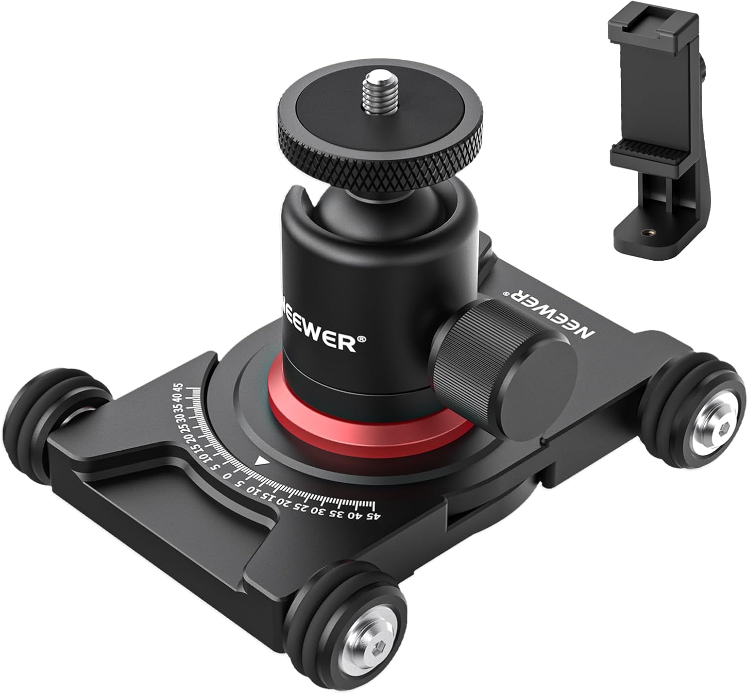 NEEWER Camera Slider Dolly with Ball Head & Phone Clamp, 4 Wheeled, SD001