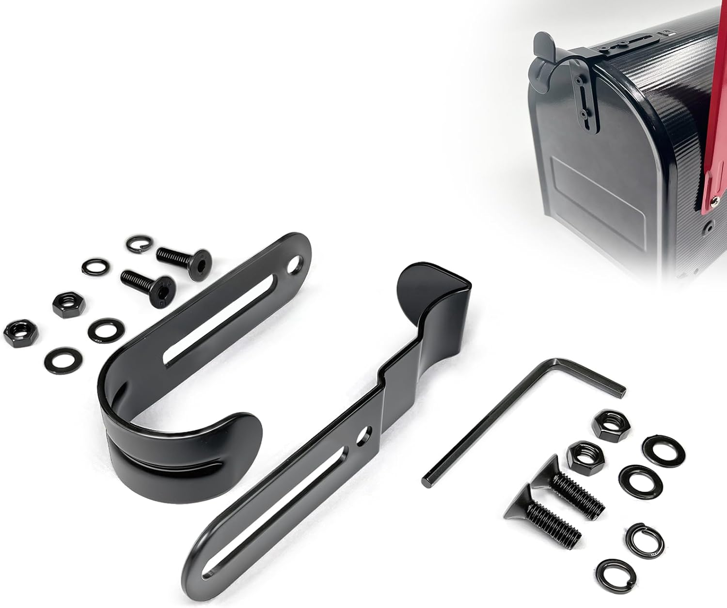 Mailbox Latch and Handle Kit, Thickened Mailbox Latch Replacement Set Easy Installation for Repairing Mailbox Door, Premium Material Durable Solid Construction Safe and not Easily Damaged（Black）