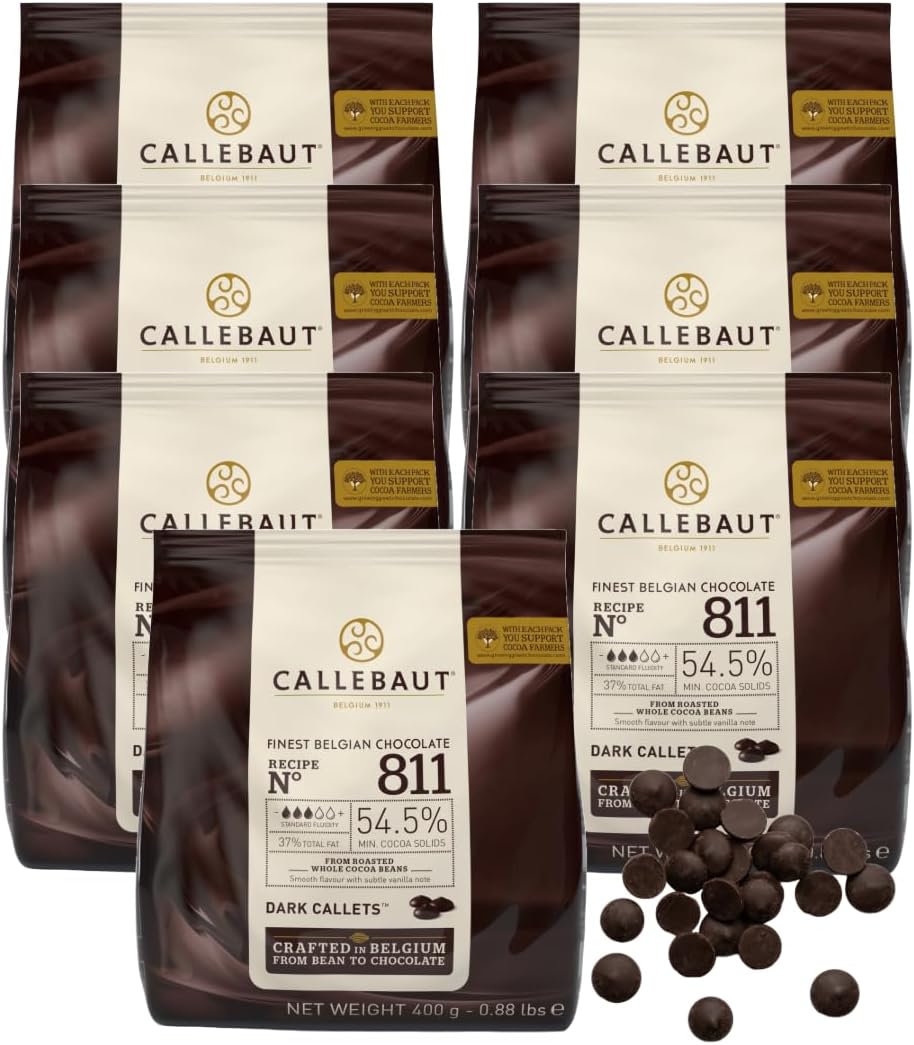 Callebaut - 811 Plain Dark Chocolate Callets - 400gm - (Case of 7)