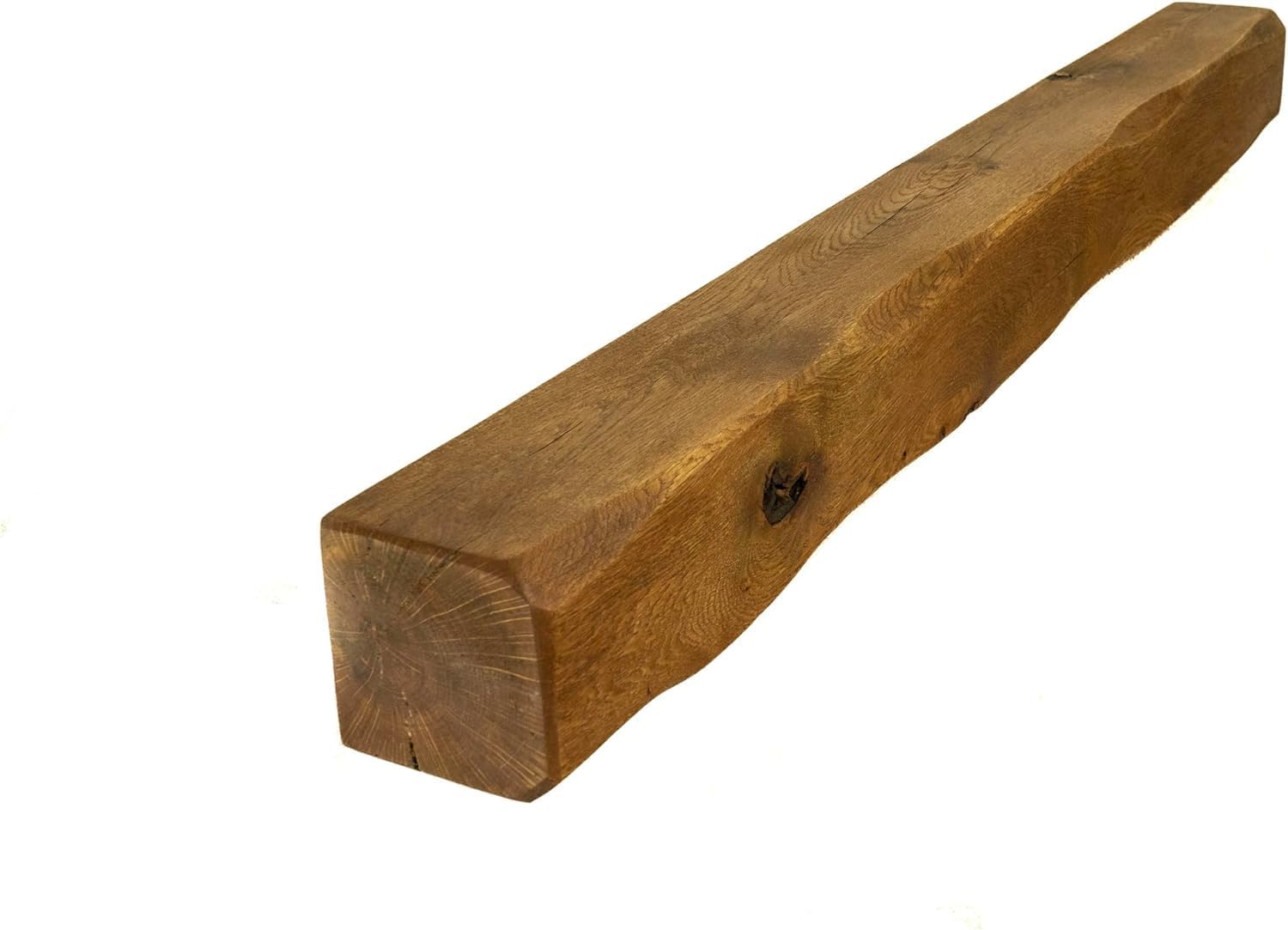Genuine Solid Oak Beams for Fireplaces- Oak Floating Shelf for Home Decor- Rustic Shelves to Decorative Logs for Fireplace- Heavily Worked- Beam Size(100x12.5x12.5) Cm