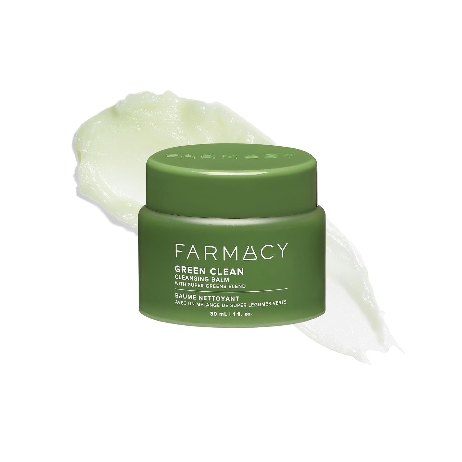 Farmacy Makeup Remover Cleansing Balm - Green Clean Waterproof Makeup Remover Balm + Oil Cleanser for Face - Gently Melts Make Up + SPF - Hydrates + Softens Skin with Super Greens + Papaya (30ml)