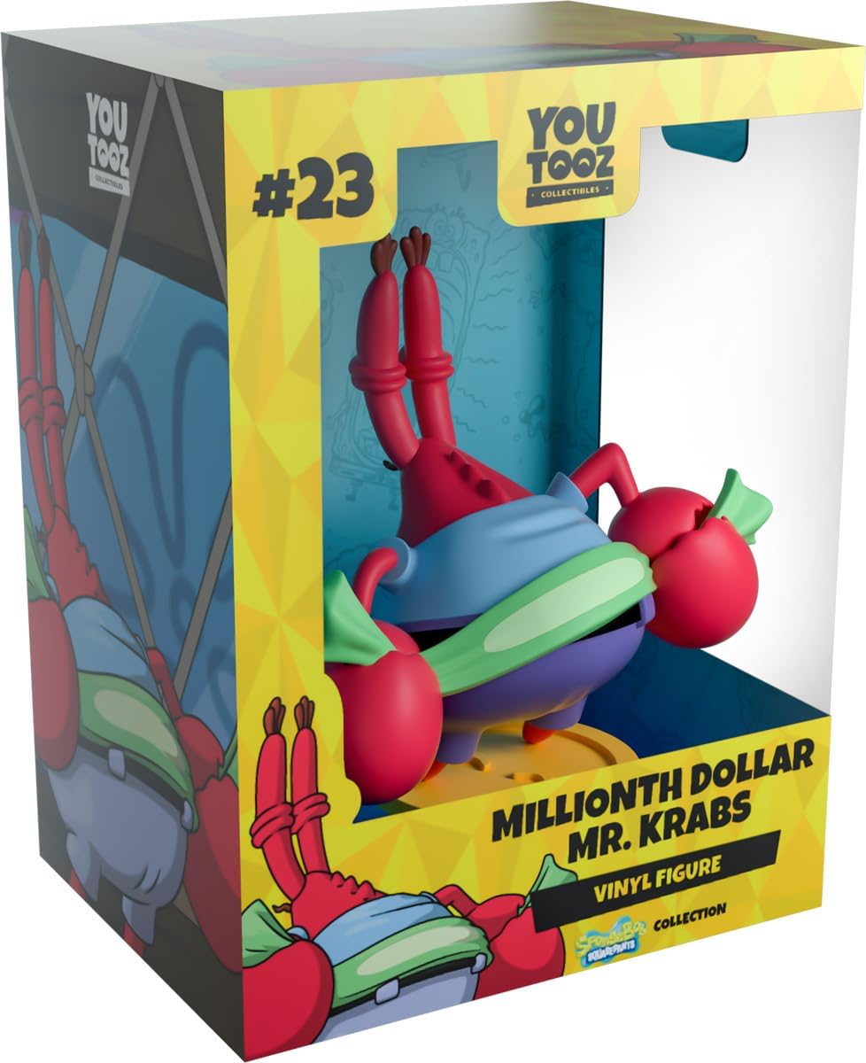 Youtooz Millionth Dollar Mr.Krabs Vinyl Figure, 4.4" Inch Mr. Krab Collectible from Spongebob Squarepants Collection. FYE Exclusive