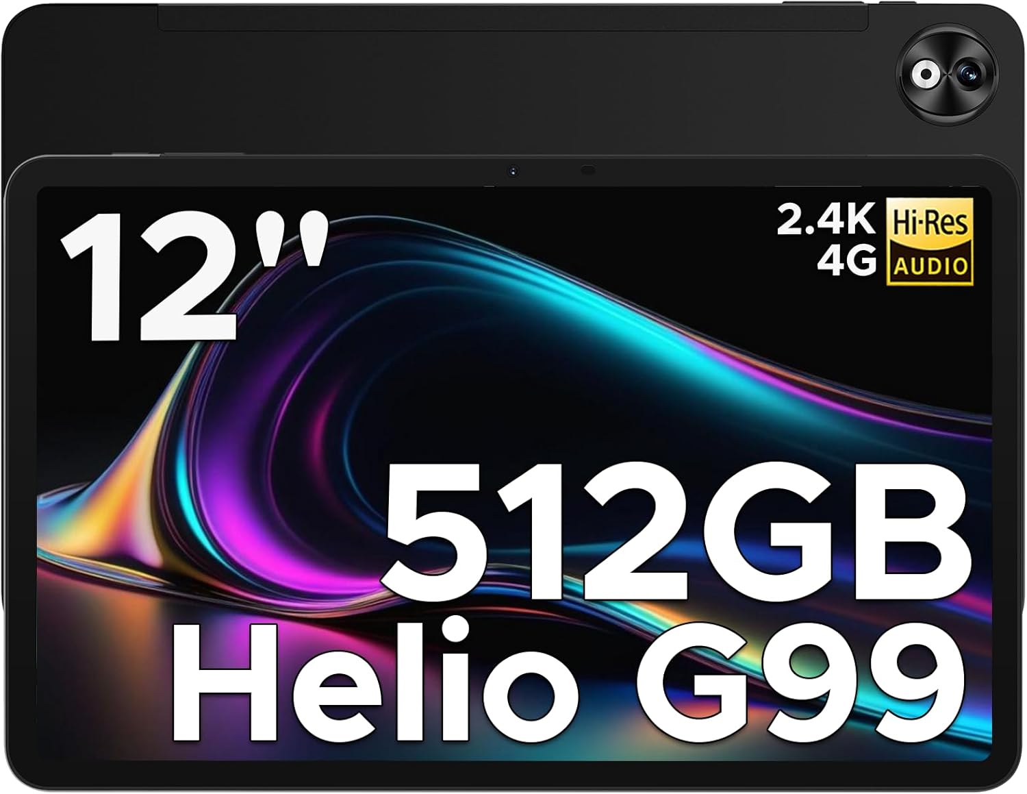 DOOGEE T40 Pro Tablets 12 Inch Android - 20GB RAM/512GB Storage, Helio G99 Octa-Core, 10800mAh Battery, 2.4K IPS Display, Dual SIM 4G LTE, Android 14 Tablet with SIM Card Slot, WiFi, GPS (Black)