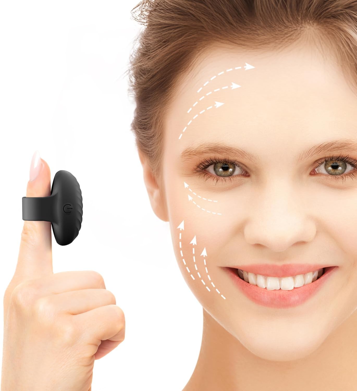 MANFLY Portable Facial Massager, Mini Cordless Powerful Waterproof Eye, Finger and Body Travel Massage Tool (Black)