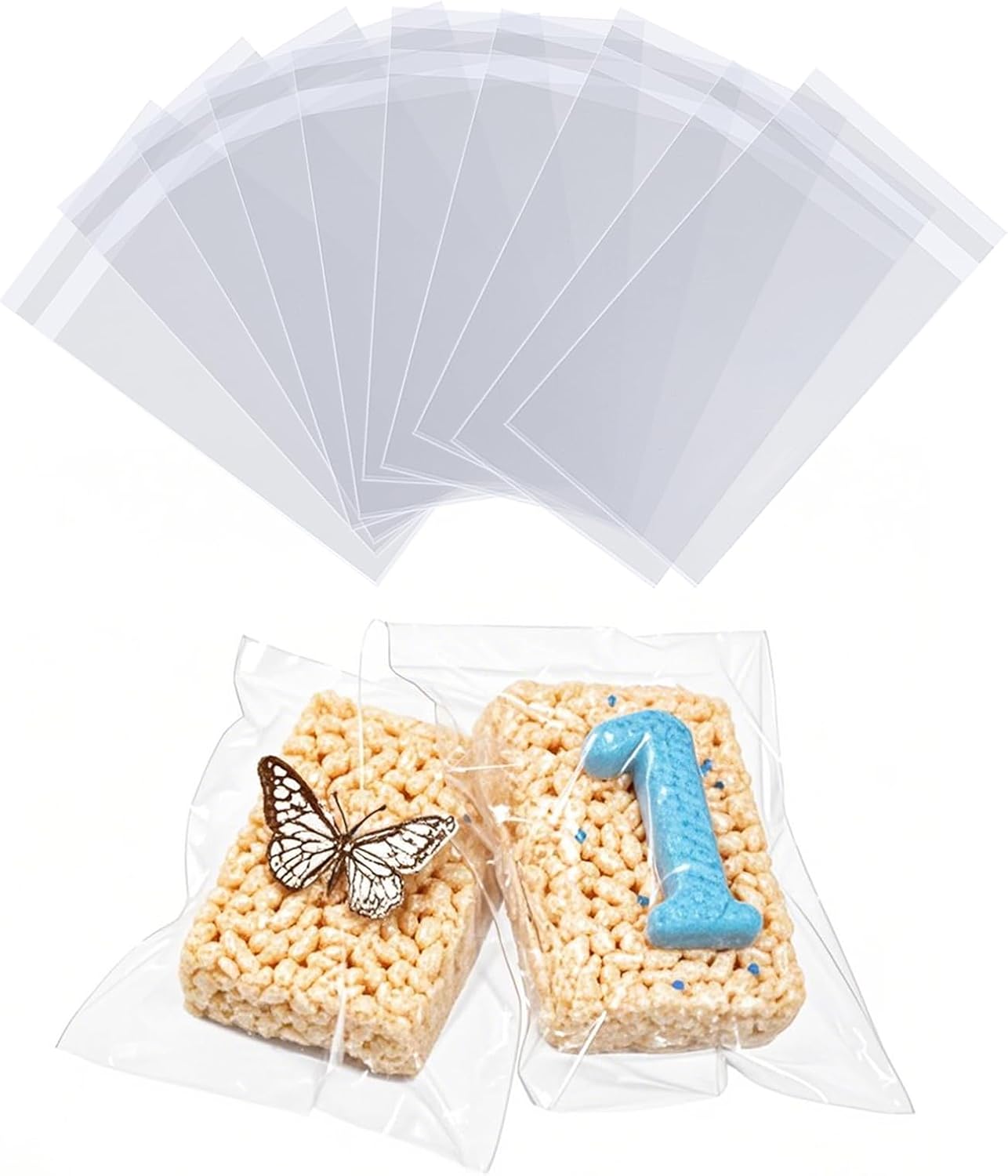 200Pcs 4 x 6Inch Cellophane Bags for Cookies, Soap, Chocolate Covered Oreos, Macarons, Brownies, Truffles. Candy Gift Cello Bags for Party Favors, Wedding, Christmas