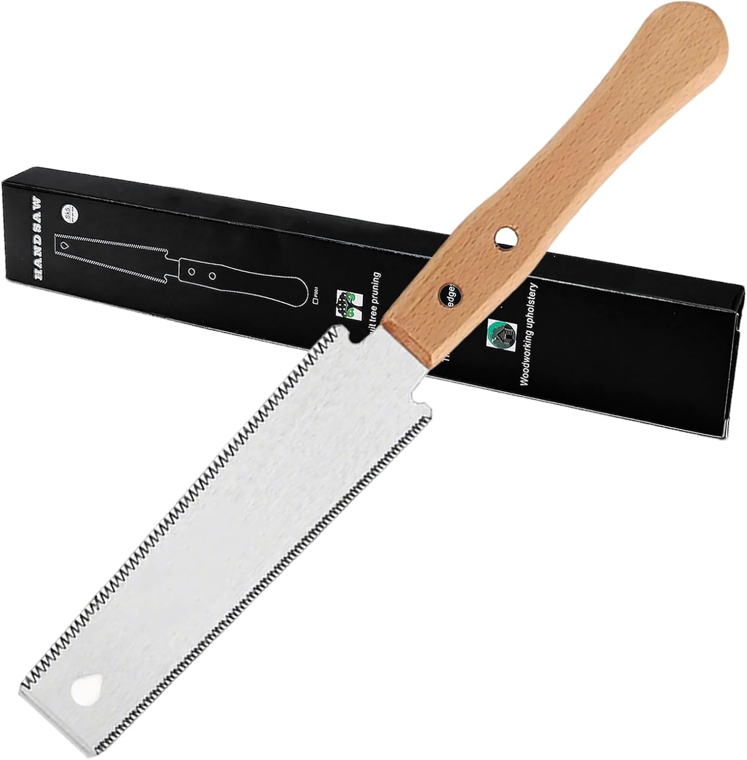 DAJING Small Japanese Hand Saw - Precision Wood Cutter Tool for Fine Cutting, Double Edged 11/17 TPI, Wooden Handle, Perfect for Woodworking, Carpentry, and DIY Projects