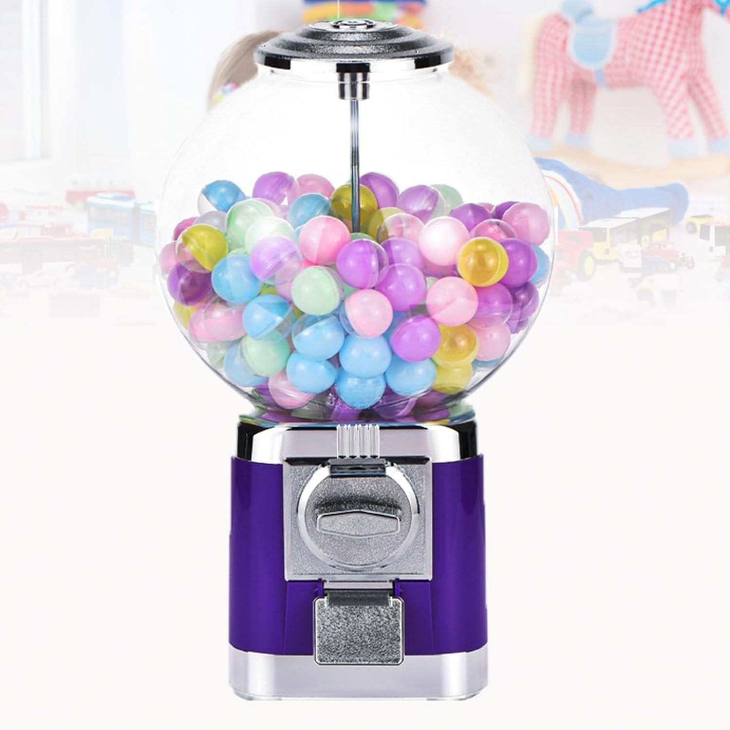 NZVZGKTNTW Gumball Machine,1.26in Ball Bulk Vending Machine W/Key Classic Bubble Capsule Toys Dispenser, Automatic Capsule Vending Machine For Retail Stores(Purple)