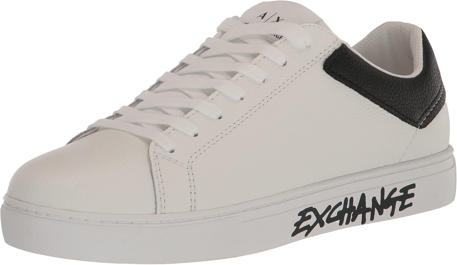 Armani Exchange Men's Updated Leather Sidewall Logo Sneaker