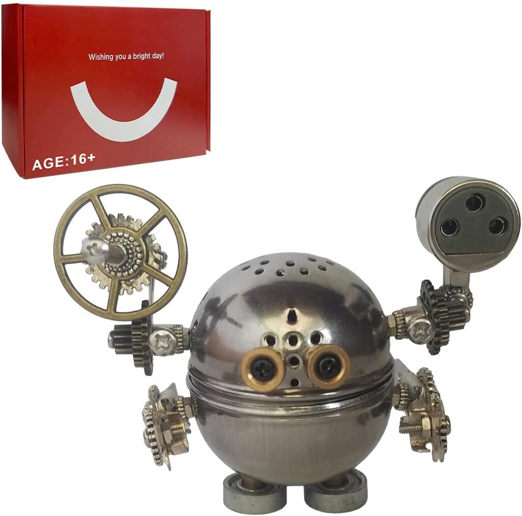 3D Metal Puzzles for Adults, 200+PCS Steampunk Mechanical Iron Figure Model Kit, Creative Decorations for Home or Office