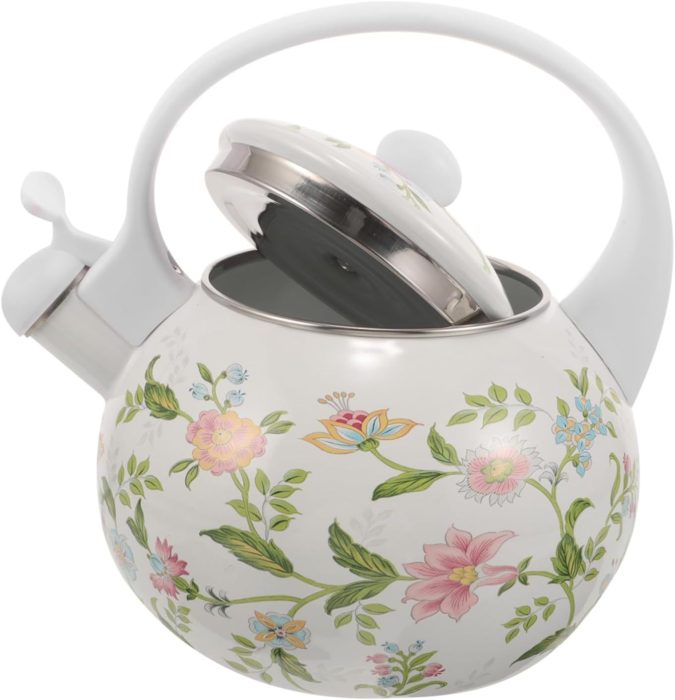 VALICLUD Whistling Kettle Tea Kettle with Convenient Handle Vintage Design for Home and Office Thickened Water Kettle Compatible with Induction and Gas Stoves