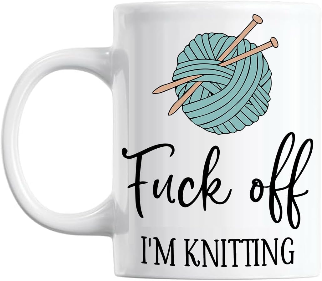 Coffee Mug, F*ck Off I'm Knitting, Funny Coffee Mug, Gift for Knitters, Knitting Mug, Mug for Knitters, Birthday Gift