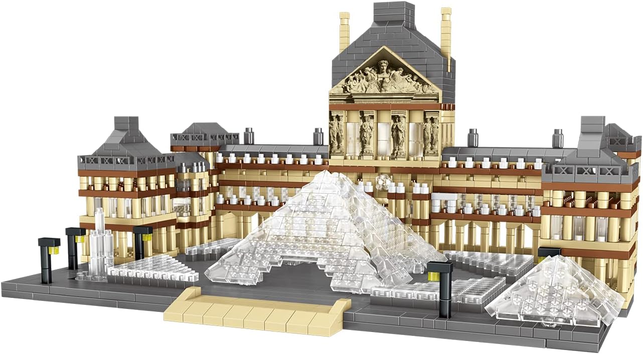 dOvOb Architecture Louvre Micro Building Blocks Set(2885PCS) - World Famous Architectural Model Toys Gifts for Kid and Adult
