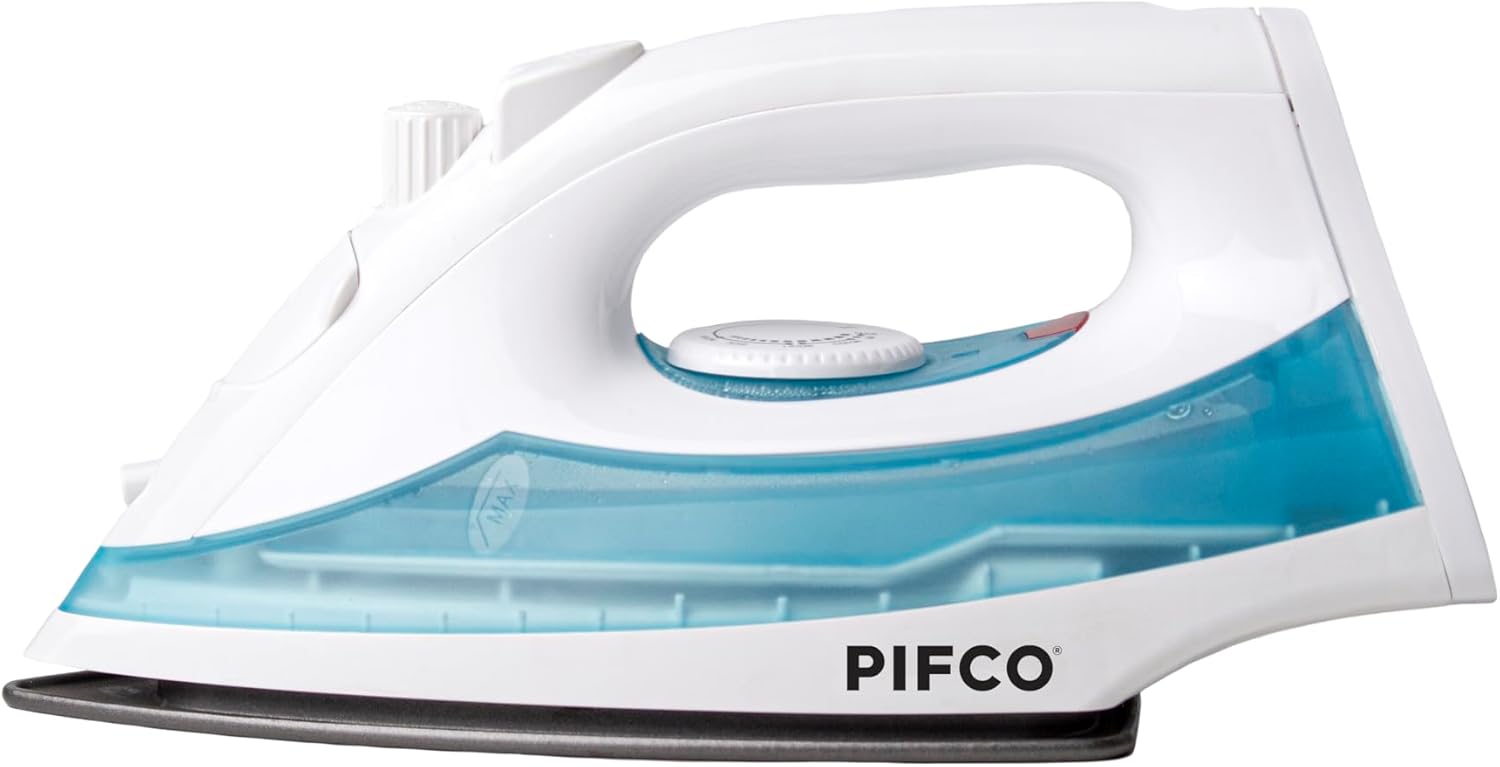 PIFCO Easy Steam Iron - Non-stick Soleplate - Lightweight - 2000w - 10ml Water Cup - 2m Cord - Variable Steam Control - Auto Shut-off - Burst Steam Function