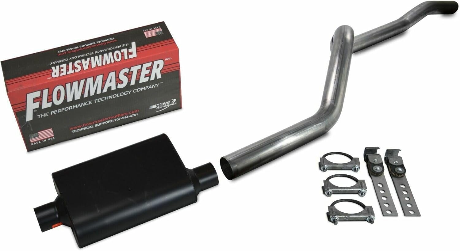 Truck Exhaust Kits 2.5" Aluminized Single Exhaust Kit with Flowmaster 40 Series Muffler Fits Cherokee XJ 4.0L 84-01