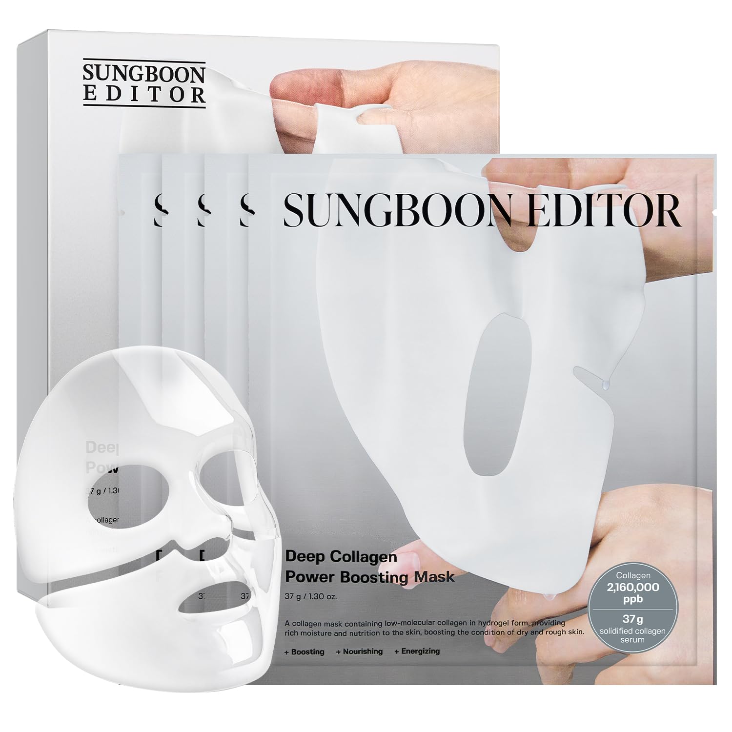SUNGBOON EDITOR Deep Collagen Overnight Mask Hydrating Mask for Glass Skin, Wrinkle Care, Firming & Pore Refining 2,160,000PPB Collagen + 9 Peptides Korean Skincare, 4ea Valentines Day Gifts for Woman