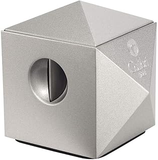 Colibri Quasar Premium 2-in-1 Desk Cutter - Ergonomic Dual V-Cut and Straight Cut, Spring-Loaded Stainless Steel Blade, Ideal for 60+ Ring Gauge Cigars - Gift for Cigar Enthusiasts (Metallic Silver)