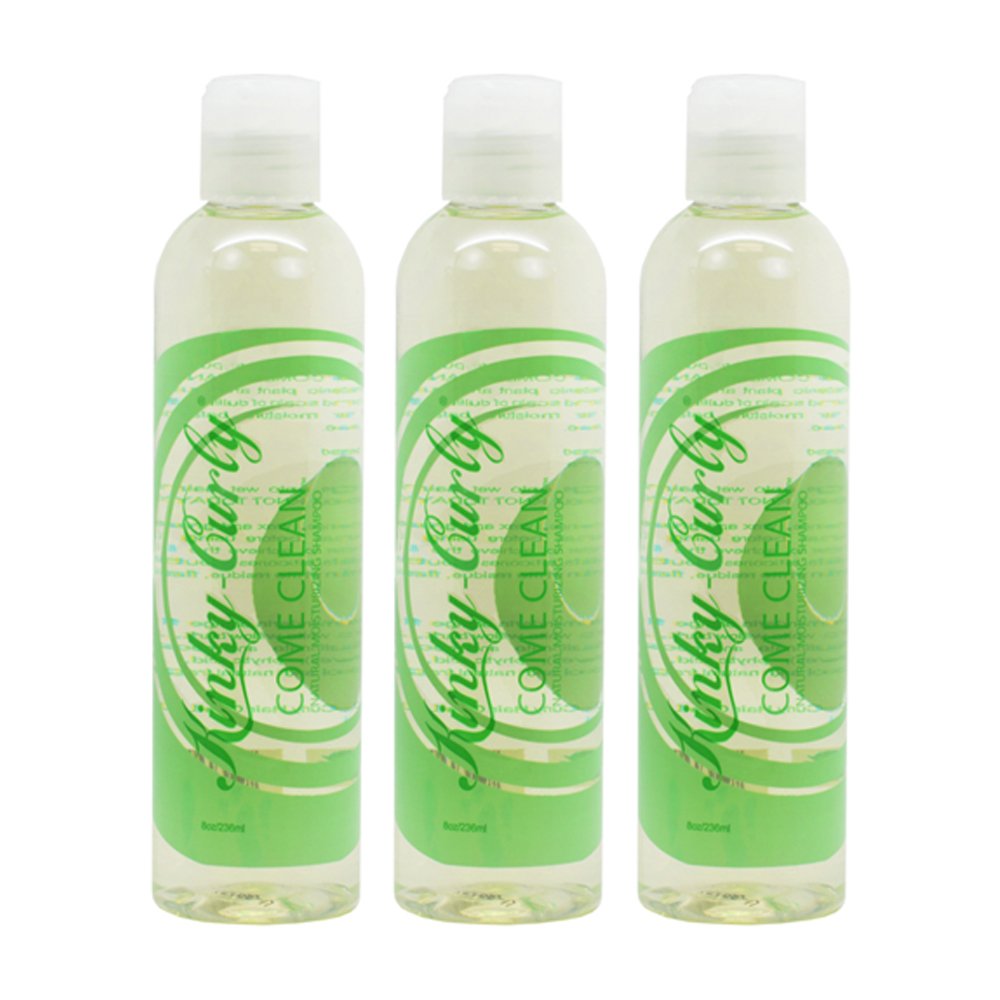 Kinky Curly Come Clean Natural Moisturizing Shampoo 8oz Pack of 3