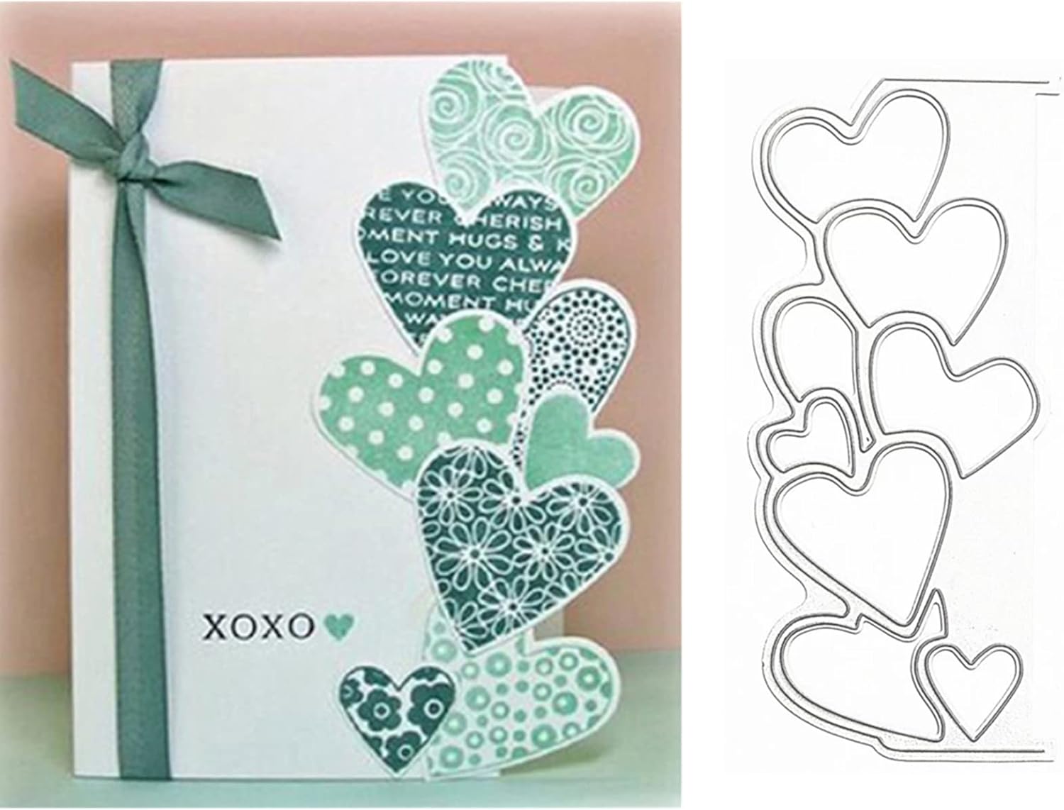 Heart Border Metal Die Cuts,Hollow Hearts Frame Wedding Cutting Stencils for DIY Scrapbooking Photo Decorative Embossing Paper Dies for Scrapbooking Card Making