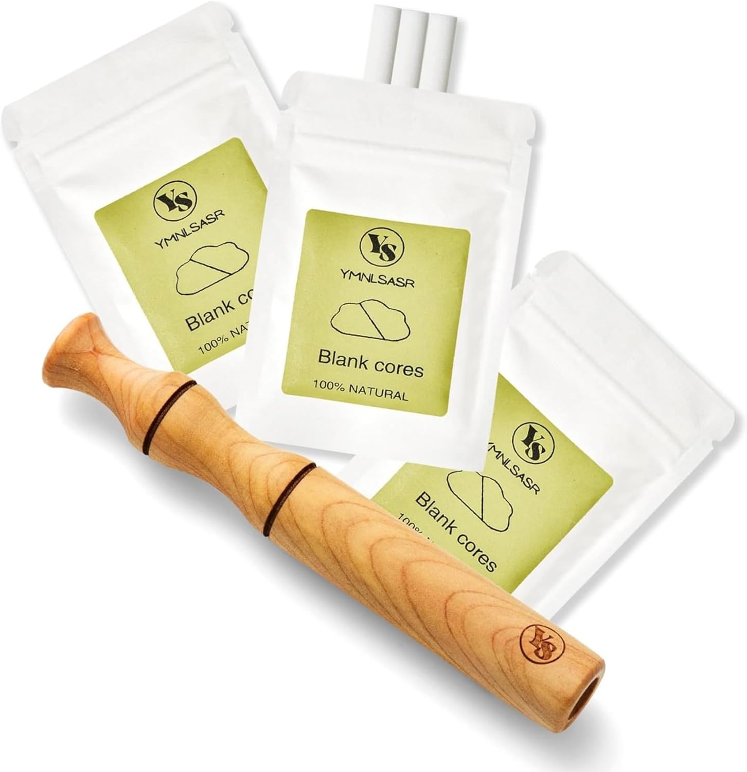 SVELNIO Aromatherapy Essential Oil Inhaler, Quit Smoking Inhaler Stick, Personal Wooden Essential Oil Diffuser with 3 Packs of Empty Cotton Wicks