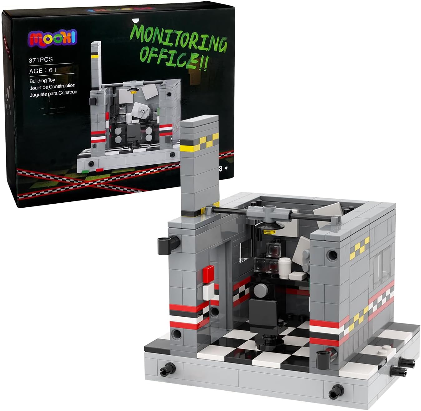 Five Nights Offices Building Blocks Toys,Classic Horror Game Building Set,Halloween Birthday Gifts for Boys and Girls(374pcs)