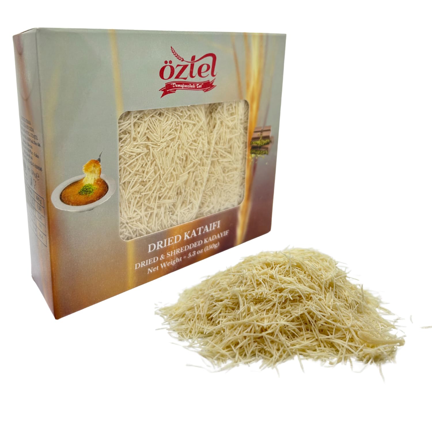 Kataifi for Dubai Chocolate, Dried & Chopped Shredded Phyllo Dough, Natural Kataifi Shredded Fillo Dough 150 g (0,33 Lb) Kunafa Dough