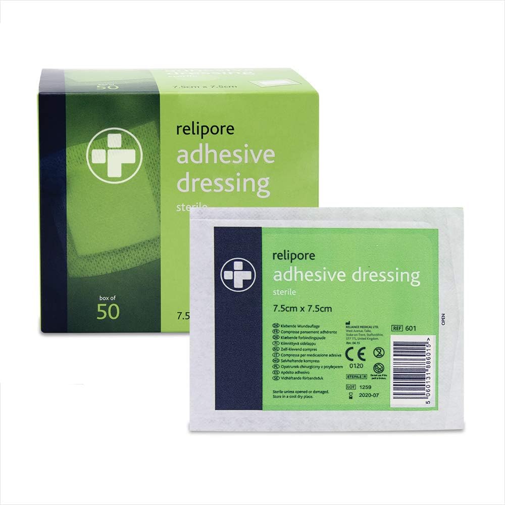 Reliance Medical Relipore REL601 Sterile Dressing, 7.5 cm W x 7.5 cm L (Pack of 50)