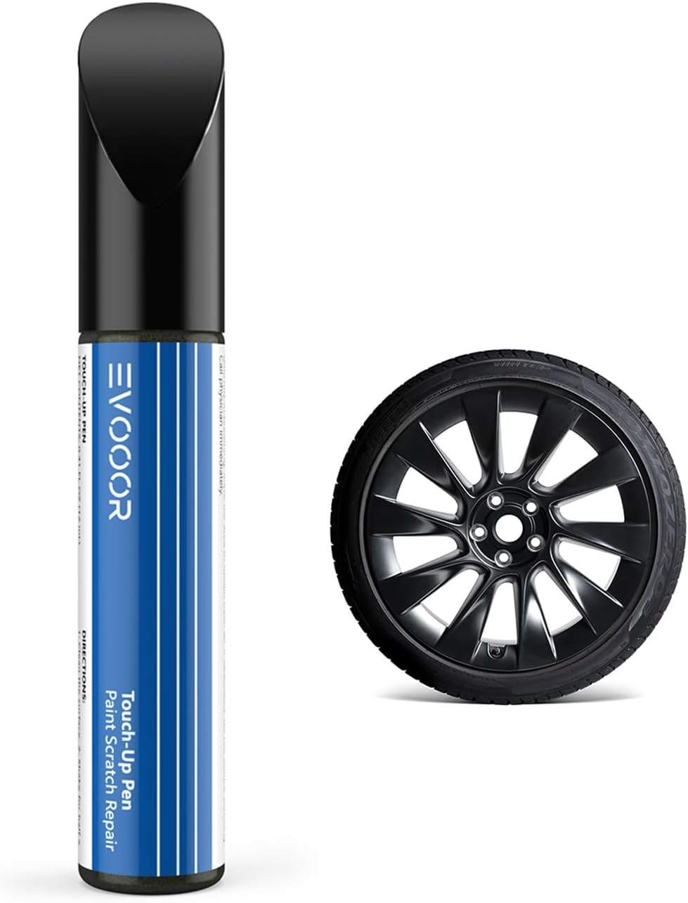 PARTS4EV Wheel Rims Touch Up Paint for Tesla- DIY Curb Rash Repair Exact Color-Matched (Matte Black(fits Model Y 20‘’))