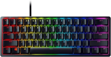 Razer Huntsman Mini 60% Gaming Keyboard: Fast Keyboard Switches - Clicky Optical Switches - Chroma RGB Lighting - PBT Keycaps - Onboard Memory Snap Tap - Black