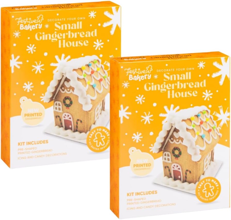Gingerbread House decorating Kit 165g (Pack of 2) Make & Decorate Your Own Gingerbread House - Kids Build & Decorate - No bakng required - Childrens Xmas Eve Activity