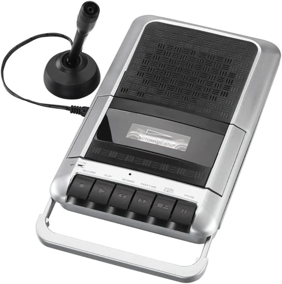 PROSCAN Cassette Player & Recorder with Microphone, Headphone Jack, Aux in, Black