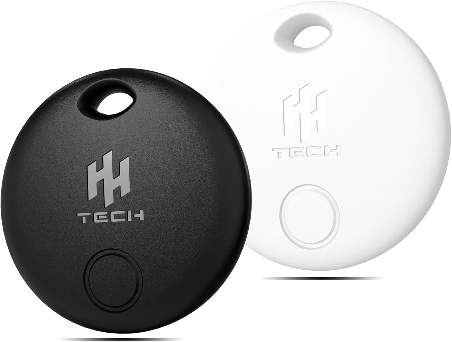 HH-Tech Smart Tag LITE (Pack-2 Black+White) For Apple iOS Devices, Air Tracker, Item Finder, Replaceable Battery, Easily Track Your Wallet, Bag, Suitcase, and More Worldwide with Apple Find My App