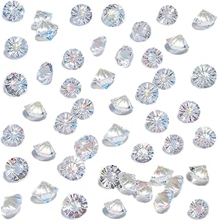 HANSGO Fake Crystals, 500PCS Mini Clear Glass Diamonds Rhinestones Fake Diamond Fake Ice Plastic Diamonds Vase Rocks Centerpiece for Vase Fillers Party Table Centerpiece Decor