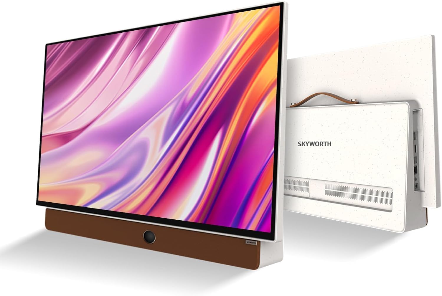 Skyworth 24-Inch Portable Smart Screen with Google TV, 3-Hour Battery Life 24P100 Companion Series 1080P FHD, Matte Screen, HDR10, Dolby Audio, LED, Bluetooth, Chromecast and Google Assistant