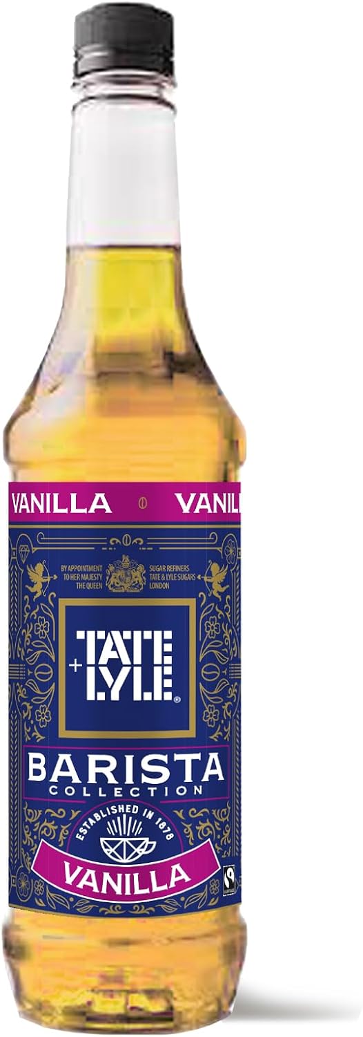 Tate & Lyle - Vanilla Syrup - Fairtrade Set, Vegan and Vegetarian Friendly - Vanilla Coffee Syrup, Cold Drinks and Hot Drinks - Produced in the UK - 750ml