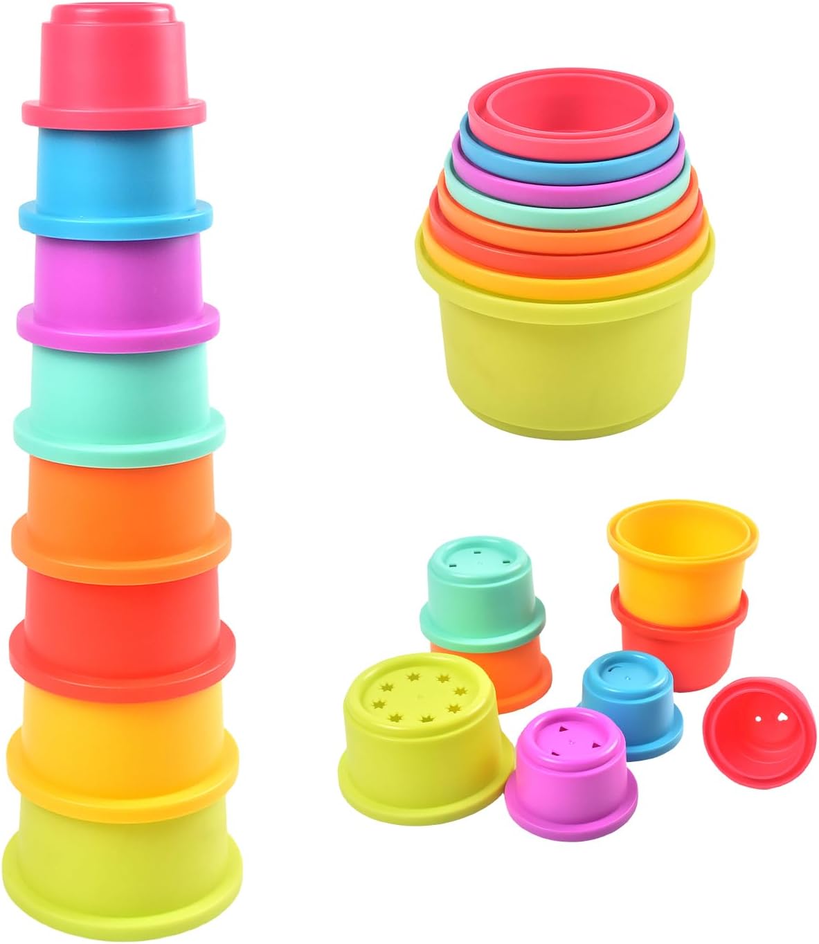 Baby Stacking Nesting Cups Toys, Baby Toys 6 to 12 Months, Montessori Toys for Toddler Gifts 1 Year Old (617-97)