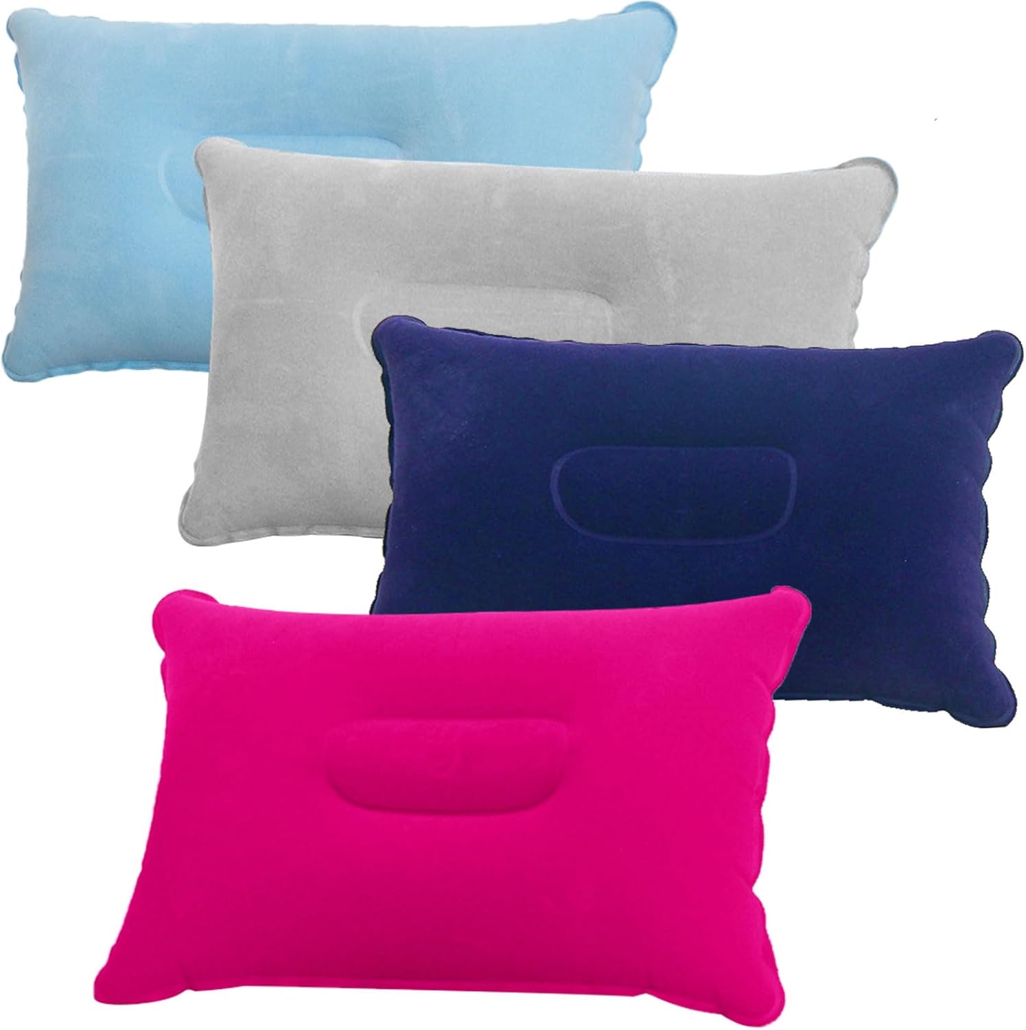 4Pcs Inflatable Pillow - 34*22cm Inflatable Pillows for Camping, Ultralight Compact Blow Up Pillow, Sunbed Pillows for Sun Loungers, Portable Inflatable Pillows for Beach Travel Outdoor Neck Support