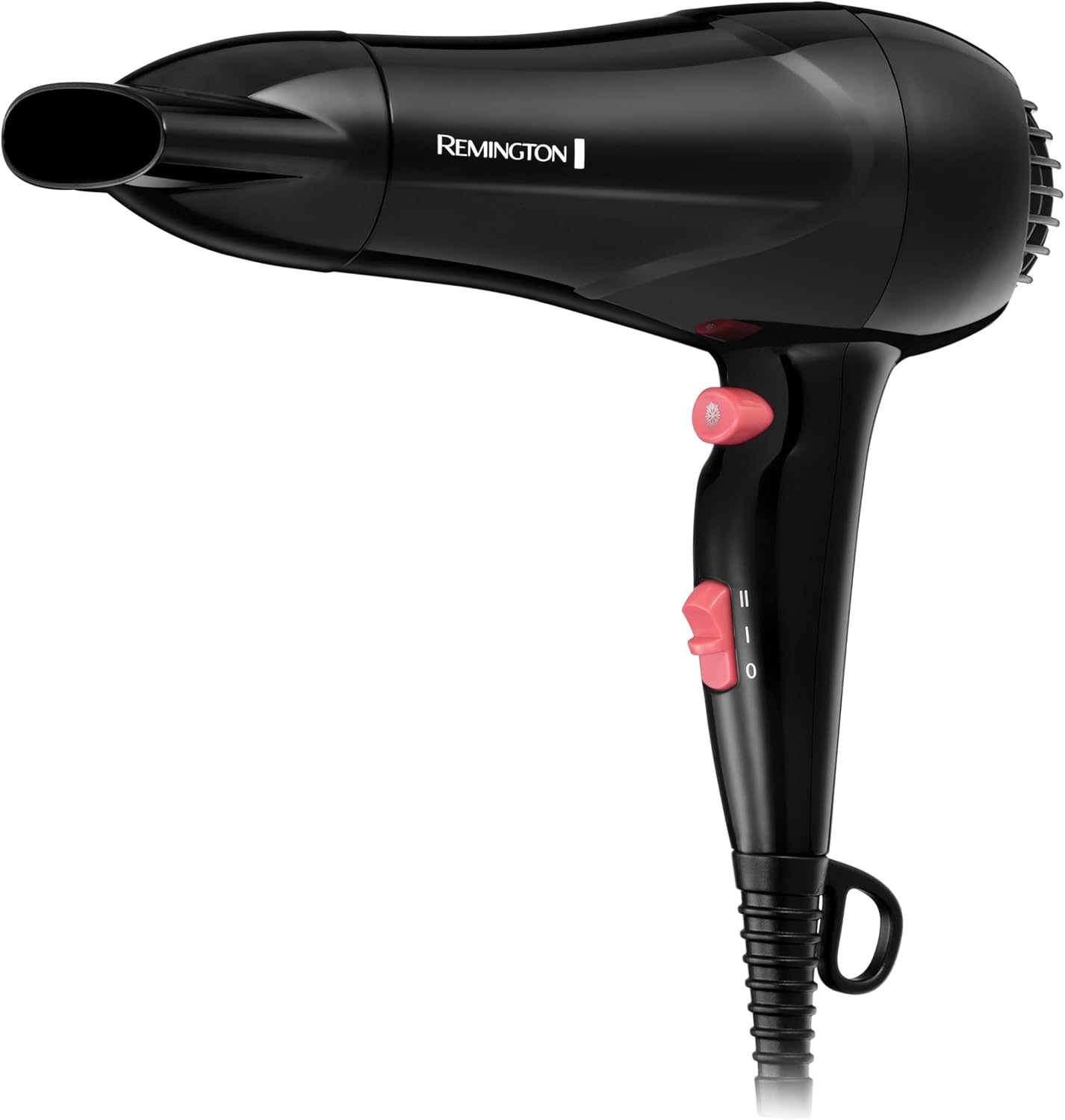 Remington Fast Dry Hair Dryer [Powerful 1900W Performance] (Ionic & Ceramic Technology, Cool Shot, Lightweight & Compact Design) Black/Pink D2000