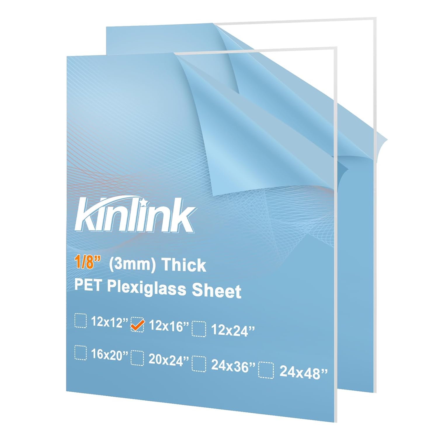 12x16 Clear PET Plexiglass Sheets 1/8 inch Thick 2 Pack