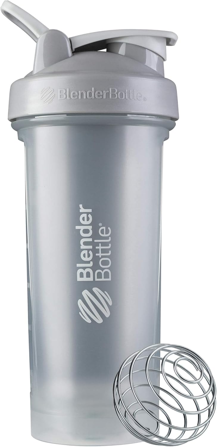 BlenderBottle Classic V2 Shaker Bottle with Stainless Steel Ball, For Protein Shakes, Dishwasher Safe, 830ml, Pebble Grey